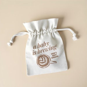 Custom Baby Shower Pouch – Baby Shower Favor, A Baby is Brewing, Baby Shower Gift, Baby Shower Favors, Baby Shower Gift Bag