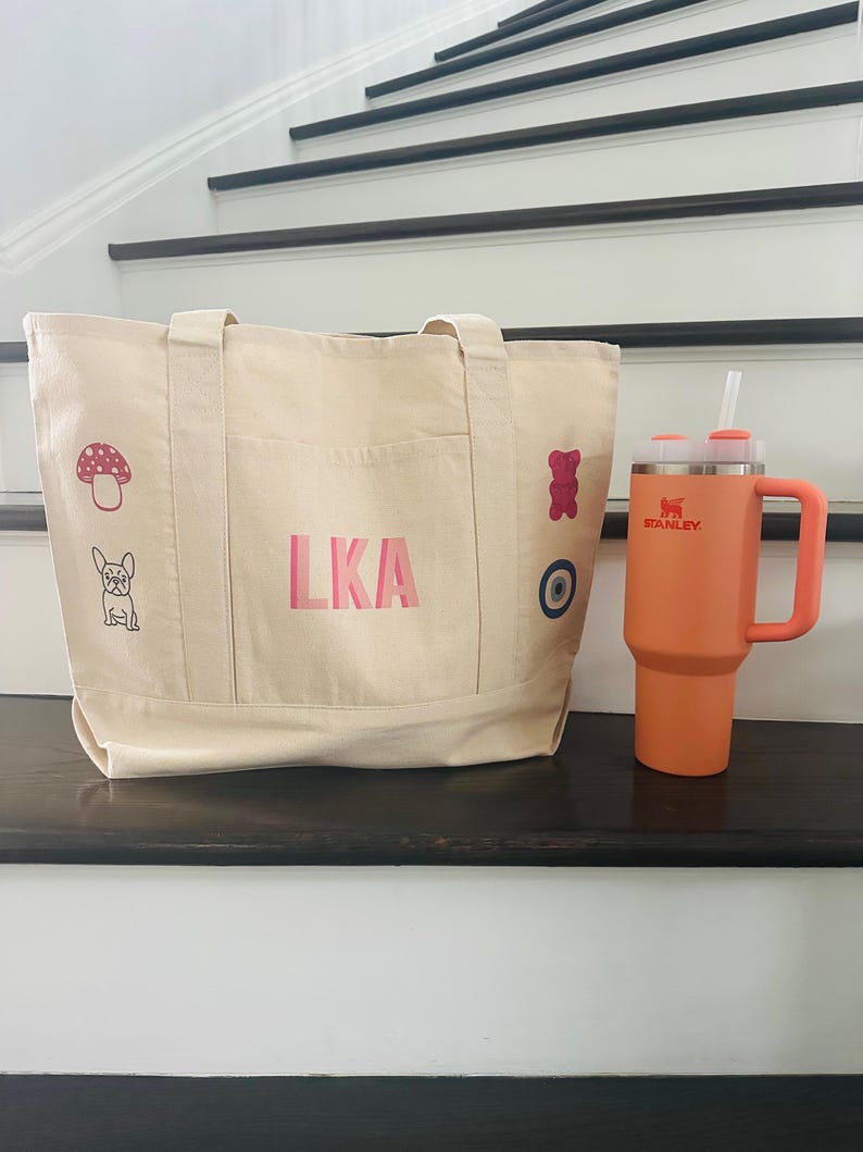 Custom Icon Tote Bag: Personalized Canvas Tote, Bachelorette & All ...