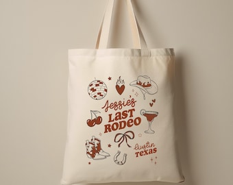 Disco Cowgirl Bachelorette Tote Bag: Custom Last Rodeo Party Favor
