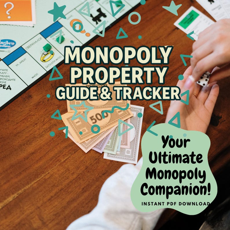Monopoly Fastighetsspårare och guide utskrivbar - Redigerbar Canva-mall för ultimat spelkvällskompis, familjespelkvällar brädspel bild 2