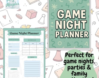 Game Night Planner Instant Download, Fun & Easy Organizer for Family + Friends Gatherings, Printable Activity Planner, Family Game Night