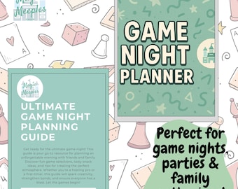 Game Night Planner Guide: Ultimate Party Planning Kit + FREE Scorecard, Games, Food & Drinks for Fun Gatherings, Instant Printable PDF