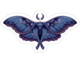 Midnight Luna Moth Waterproof Decal | UV Resistant | Eco Friendly