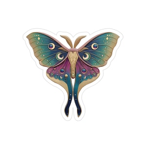 Sticker Luna Moth | Waterdicht/uv-beschermend sticker | Natuurliefhebber | Milieuvriendelijk