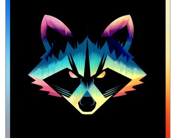 Raccoon Holographic Sticker | Holographic Trash Panda | Eco Friendly