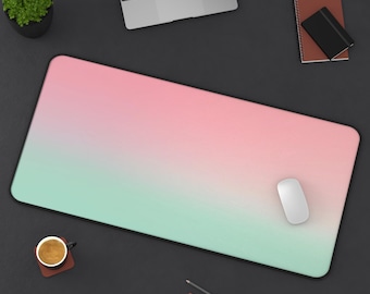 Pink & Mint Gradient Desk Mat | Neoprene Mousepad
