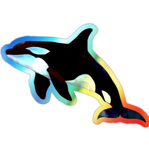 Orca Holographic Vinyl Sticker | Killer Whale Stickers | Eco Friendly
