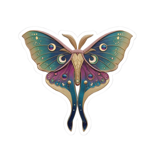 Luna Moth Vinyl Sticker | Eco Friendly