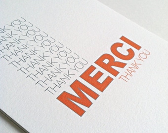 Thank You Merci Boxed Note Cards