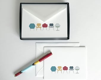 Eames Saarinen Midcentury Modern Chairs Boxed Cards