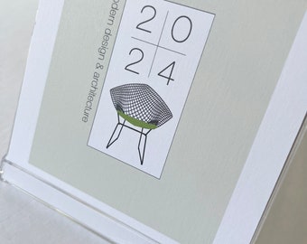 2024 Desk Calendar Mid Century Modern Design and Architecture