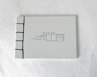 SAMPLE SALE Mid Century Modern Architecture Japanese Stab Binding Notebook