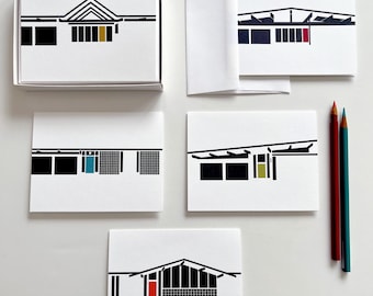 Modern MCM Eichler Architecture Boxed Notecards