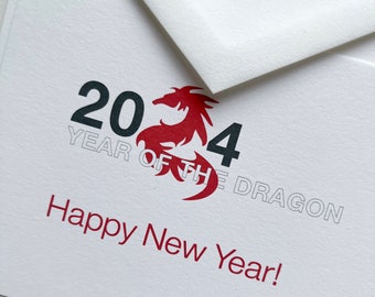 2024 Year of the Dragon Happy New Year Boxed Cards