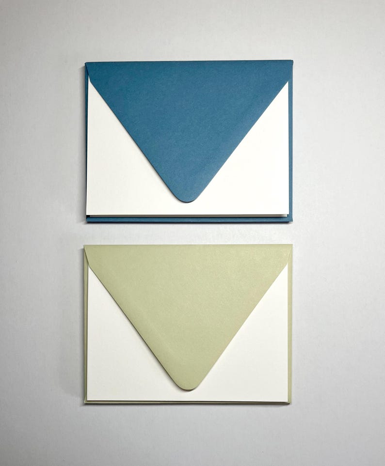 Cotton Paper Card Set With Colorful Envelopes - Etsy