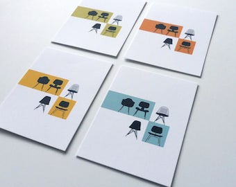Mid Century Modern Eames Chairs Collection Boxed Cards