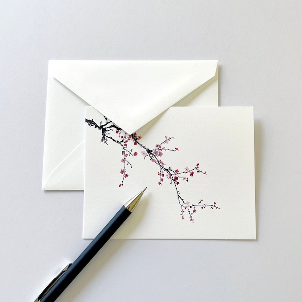 Cherry Blossom Note Cards Etsy