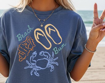 Beach Bum Shirt Summer Beach Shirt Beach Tshirt Beach Clothes Beach Bum Oceancore Shirt Salty Shirt Seashell Shirt Ocean Inspired Style