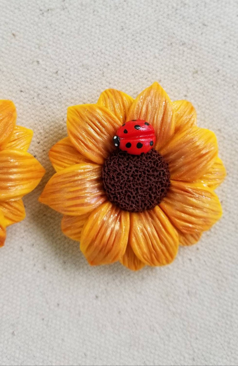 Sunflower and Ladybug Refrigerator Magnets image 9