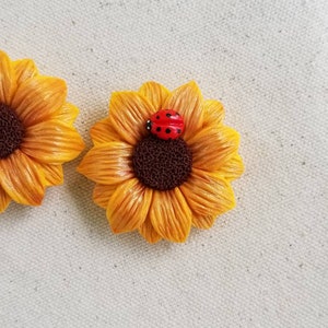 Sunflower and Ladybug Refrigerator Magnets image 2