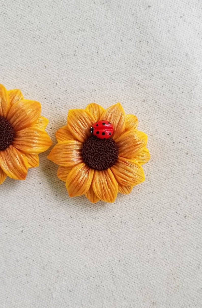 Sunflower and Ladybug Refrigerator Magnets image 2