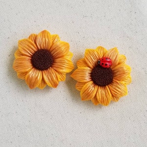 Sunflower and Ladybug Refrigerator Magnets image 1