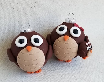 Owls and Baby Girl Christmas Ornaments