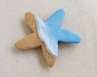 Sea Star and Beach Refrigerator Magnet