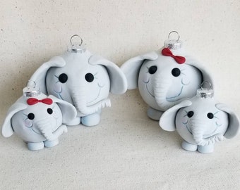 Elephant Family Christmas Ornaments