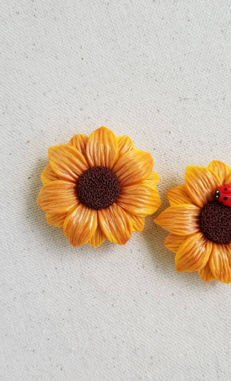 Sunflower and Ladybug Refrigerator Magnets image 3