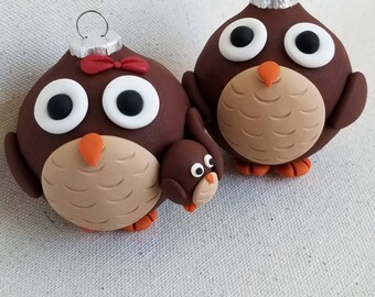 Owls and Baby Boy Christmas Ornaments