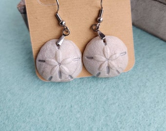 Sand Dollar Polymer Clay Mini Earrings