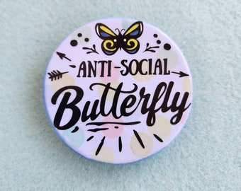 Anti-social Butterfly Refrigerator Magnet