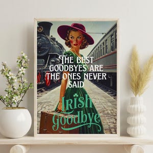 Arte mural vintage "Adiós irlandés": arte de tren vintage, impresión digital retro.