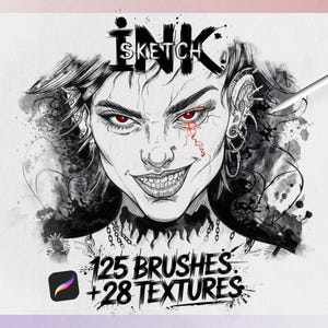 125 Ink Brushes for Procreate Brushes Procreate Marker Brushes Drawing Pack Ink Brush Set Procreate Pencil Sketch Drawing Brushes Procreate