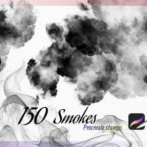 150 Procreate Smoke Stamp Brushes Cloudy Fog Vapor Texture Stamps Bold Soft Smoke Effects for Digital Art Procreate Brushes Set