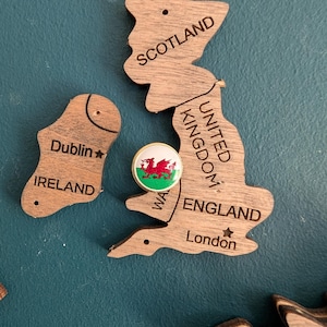 Vlaggen push pin voor houten wereldkaart Wales vlag kaart pin-Welse vlag kaart pin-Geniet van het hout-ontbrekende kaart pin