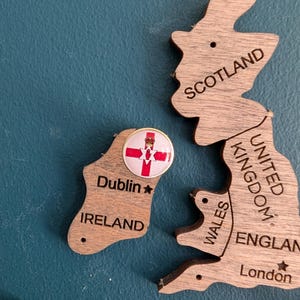Vlaggenpunaise voor houten wereldkaart Vlaggenkaart Noord-Ierland Enjoy the wood - kaartspeld ontbreekt