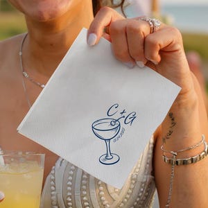 Custom Cocktail Napkins with Text - Personalized Wedding Cocktail Napkins - Bridal Shower & Engagement Party Decor