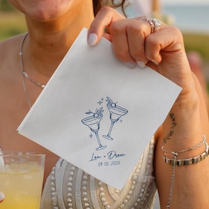 Custom Cocktail Napkins with Text - Personalized Wedding Cocktail Napkins - Bridal Shower & Engagement Party Decor