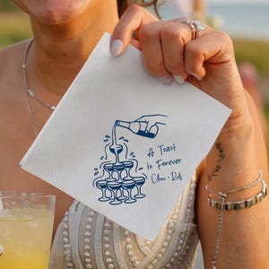 Custom Cocktail Napkins with Text - Personalized Wedding Cocktail Napkins - Bridal Shower & Engagement Party Decor