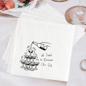 Custom Cocktail Napkins with Text - Personalized Wedding Cocktail Napkins - Bridal Shower & Engagement Party Decor