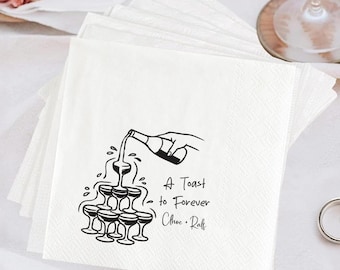 Custom Cocktail Napkins with Text - Personalized Wedding Cocktail Napkins - Bridal Shower & Engagement Party Decor