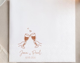 Custom Cocktail Napkins with Text - Personalized Wedding Cocktail Napkins - Bridal Shower & Engagement Party Decor
