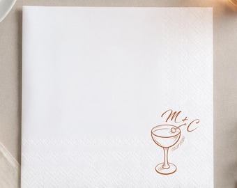 Custom Cocktail Napkins with Text - Personalized Wedding Cocktail Napkins - Bridal Shower & Engagement Party Decor