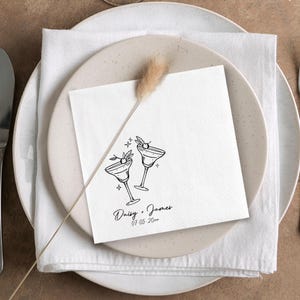 Custom Cocktail Napkins with Text - Personalized Wedding Cocktail Napkins - Bridal Shower & Engagement Party Decor