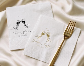 Custom Cocktail Napkins with Text - Personalized Wedding Cocktail Napkins - Bridal Shower & Engagement Party Decor