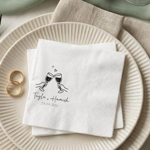 Custom Cocktail Napkins with Text - Personalized Wedding Cocktail Napkins - Bridal Shower & Engagement Party Decor