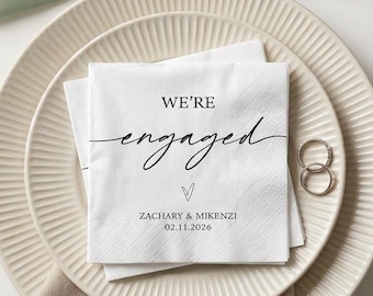 Custom Cocktail Napkins with Text - Personalized Wedding Cocktail Napkins - Bridal Shower & Engagement Party Decor