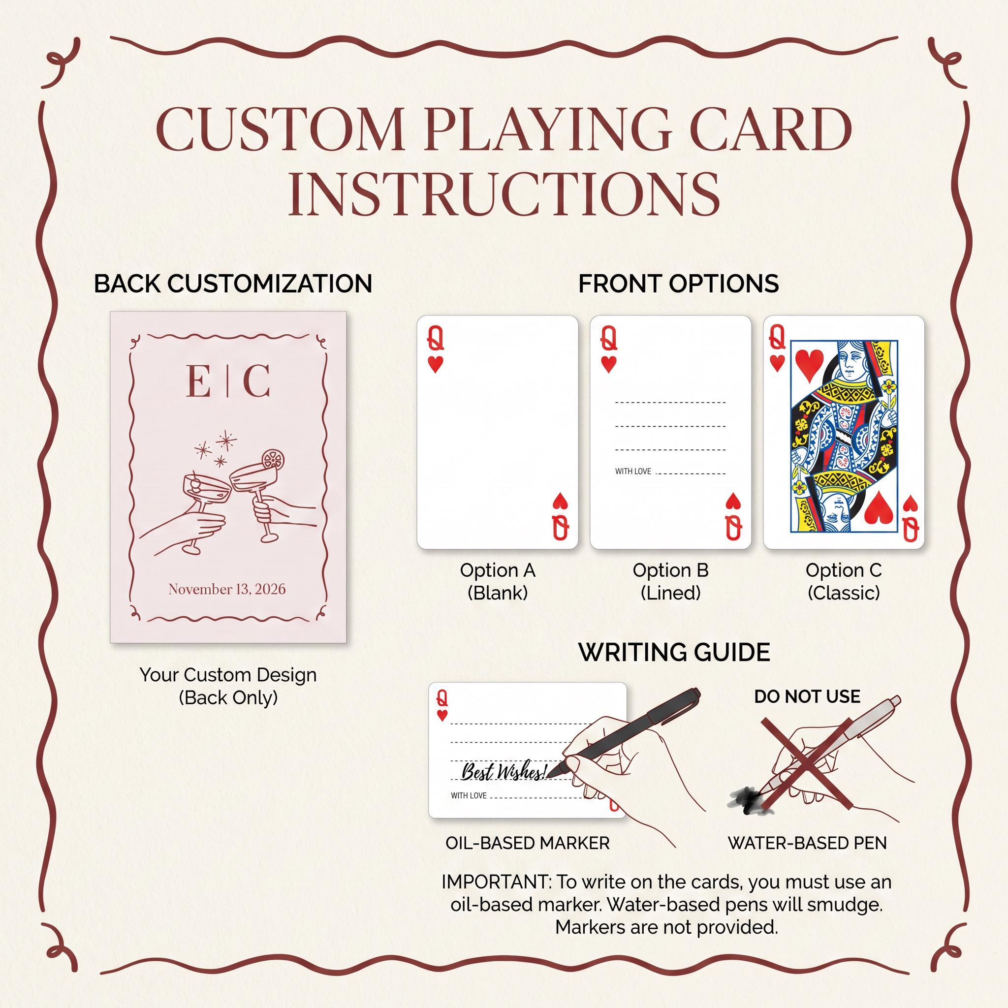 Custom Wedding Playing Cards Wedding Guest Book Alternative ...